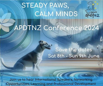 Steady Paws, Calm Minds: The flyer for the APDT NZ conference